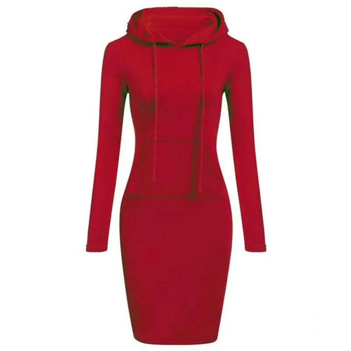 Autumn Hooded Sweatshirt Dress for Women – Casual Long Sleeve Hoodie Dress Top