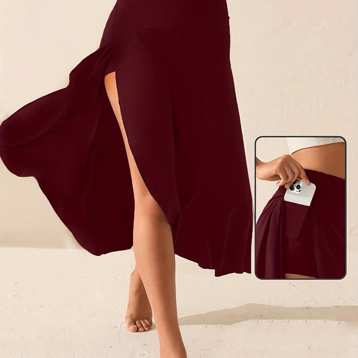 Elegant High-Waist Asymmetrical Knitted Skirt – Lightweight Summer Fashion for Women