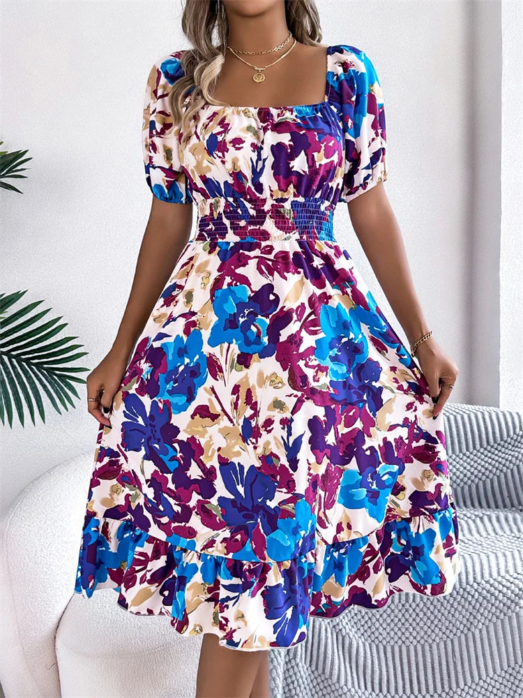 Effortless Summer Square Neck Dress