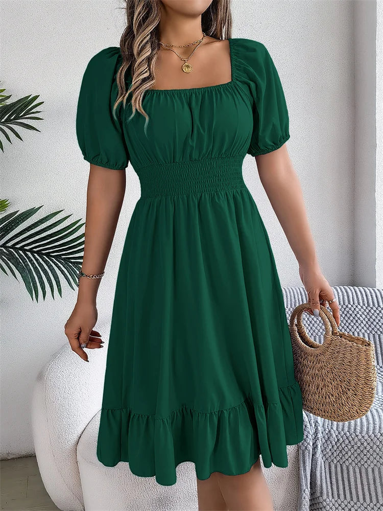 Effortless Summer Square Neck Dress