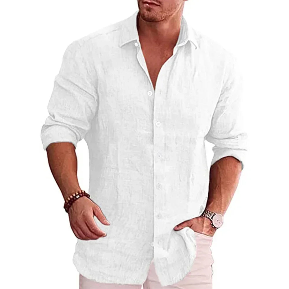 Lightweight Men’s Long Sleeve Casual Cotton Shirt